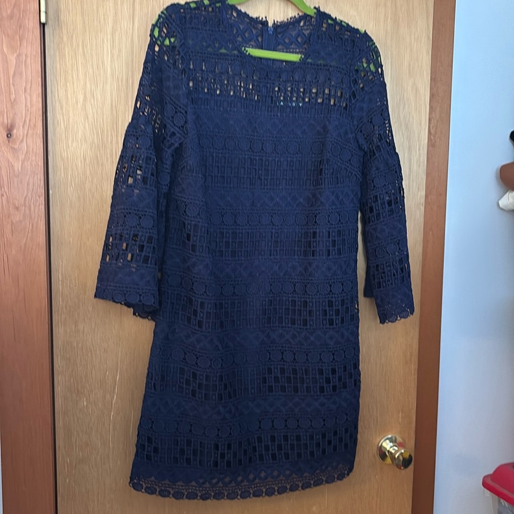 Laundry By Shelli Segal Navy Blue Lace Dress sz10